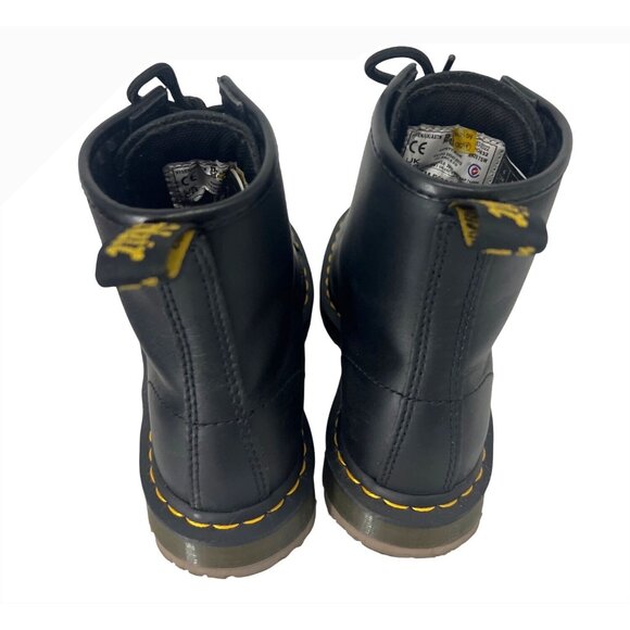 Dr. Martens Air Wair Black Leather Lace Up Ankle Combat Cushioned Boots US 6 New - Picture 4 of 10